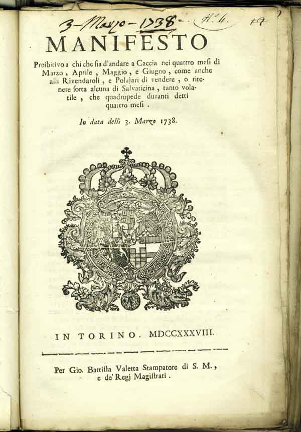 Manifesto proibitivo della caccia