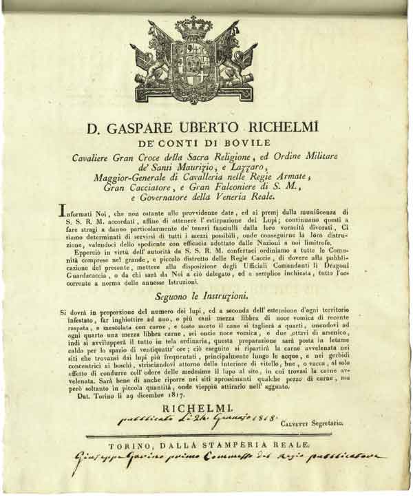 ordinanza per la lotta contro i lupi