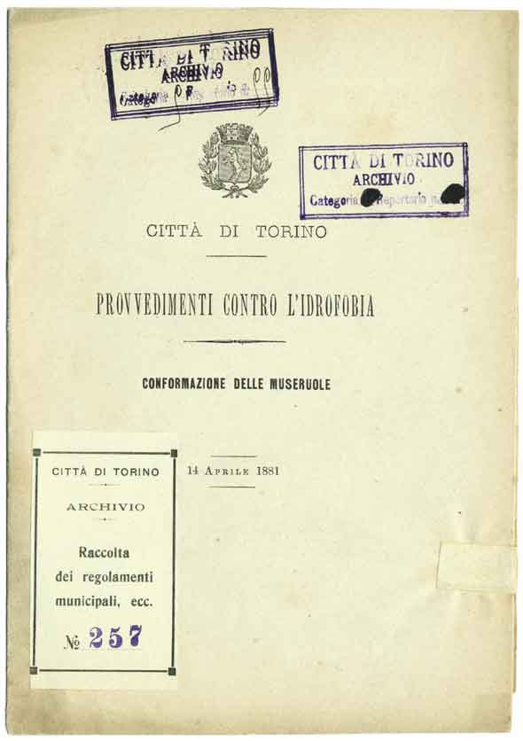 Citt&agrave; di Torino, Provvedimenti contro l'idrofobia