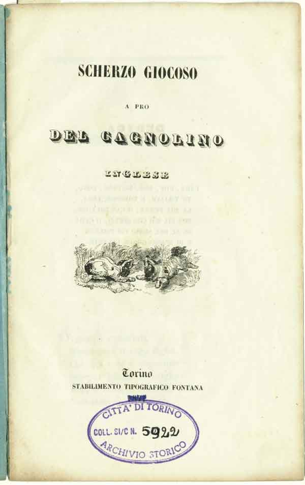 Scherzo giocoso a pro del cagnolino inglese: frontespizio