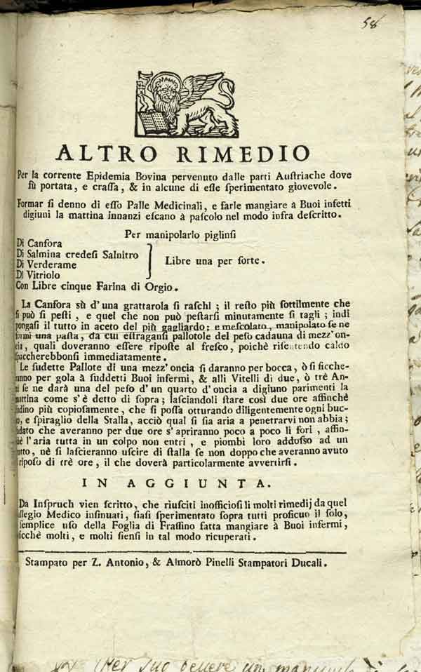 Rimedi contro le epizoozie