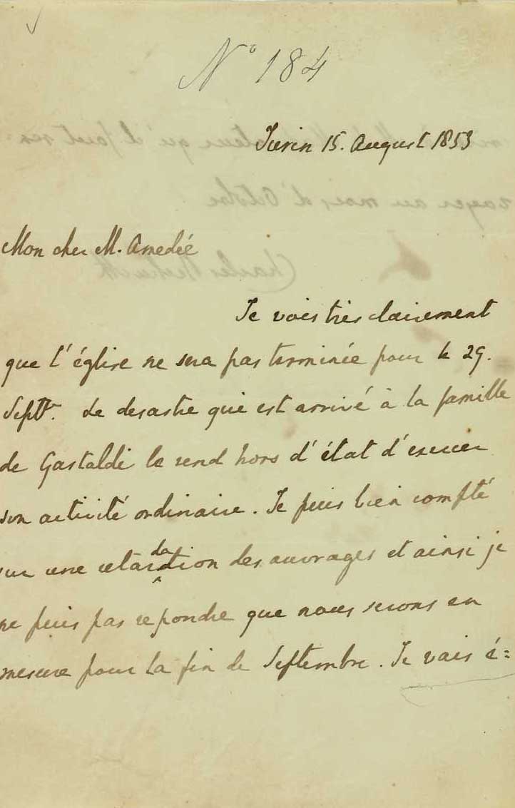 Lettera del generale Beckwith al pastore Bert 