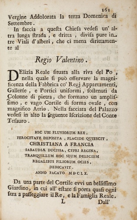 Descrizione del Regio Valentino